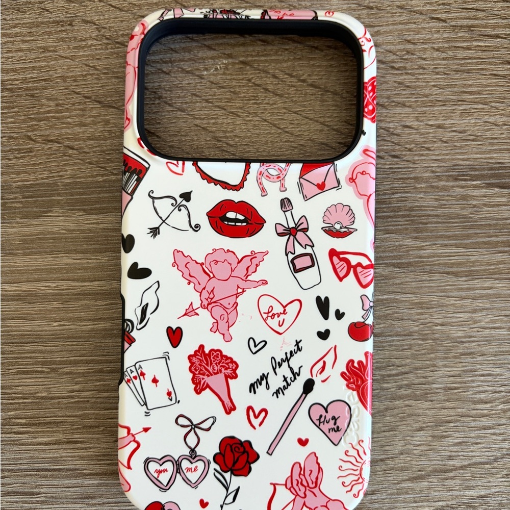 Chic Love-Themed iPhone 17 Pro Case - Red and Pink